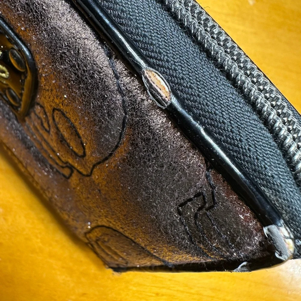 Y2K Betsey Johnson Whimsigoth Skull Rock & Rock Rebel Zip Clutch Wallet ~ Rare